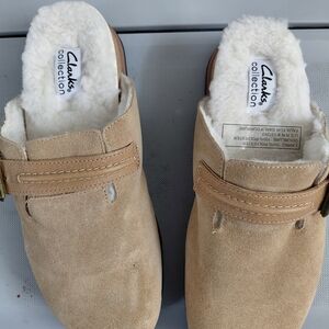 Clarks Tan Suede Slip-On Shoes